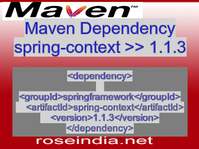 Maven dependency of spring-context version 1.1.3