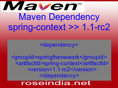 Maven dependency of spring-context version 1.1-rc2