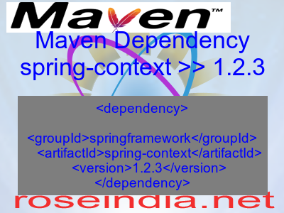 Maven dependency of spring-context version 1.2.3