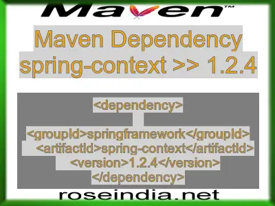 Maven dependency of spring-context version 1.2.4