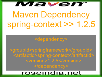 Maven dependency of spring-context version 1.2.5