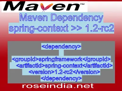 Maven dependency of spring-context version 1.2-rc2