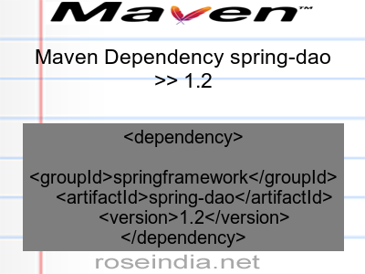Maven dependency of spring-dao version 1.2