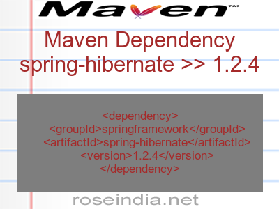 Maven dependency of spring-hibernate version 1.2.4