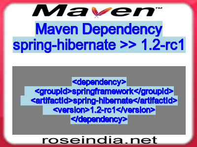 Maven dependency of spring-hibernate version 1.2-rc1