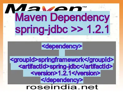 Maven dependency of spring-jdbc version 1.2.1