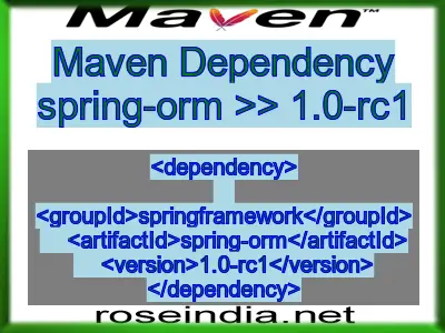 Maven dependency of spring-orm version 1.0-rc1