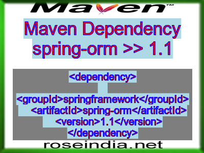 Maven dependency of spring-orm version 1.1
