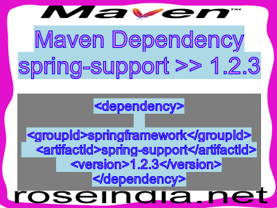 Maven dependency of spring-support version 1.2.3