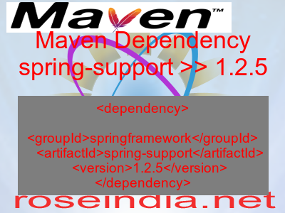 Maven dependency of spring-support version 1.2.5
