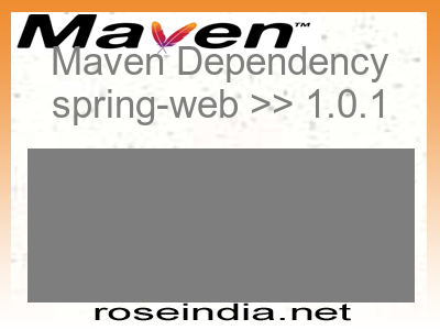 Maven dependency of spring-web version 1.0.1