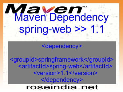 Maven dependency of spring-web version 1.1