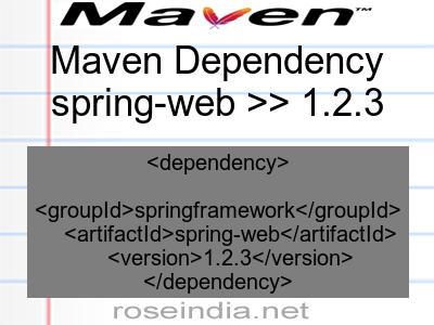Maven dependency of spring-web version 1.2.3