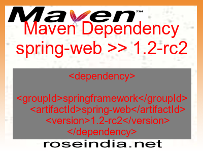 Maven dependency of spring-web version 1.2-rc2