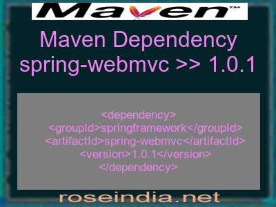 Maven dependency of spring-webmvc version 1.0.1