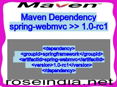 Maven dependency of spring-webmvc version 1.0-rc1