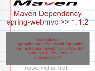 Maven dependency of spring-webmvc version 1.1.2