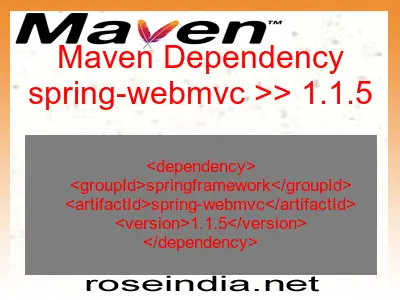 Maven dependency of spring-webmvc version 1.1.5
