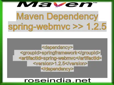 Maven dependency of spring-webmvc version 1.2.5