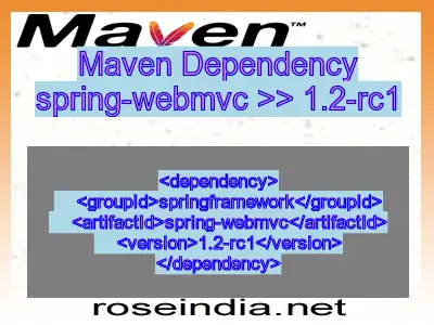 Maven dependency of spring-webmvc version 1.2-rc1