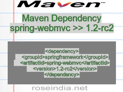 Maven dependency of spring-webmvc version 1.2-rc2