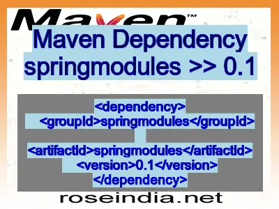 Maven dependency of springmodules version 0.1