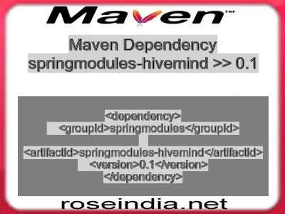 Maven dependency of springmodules-hivemind version 0.1