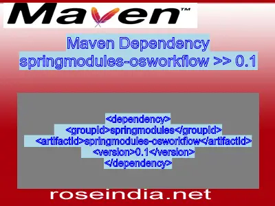 Maven dependency of springmodules-osworkflow version 0.1