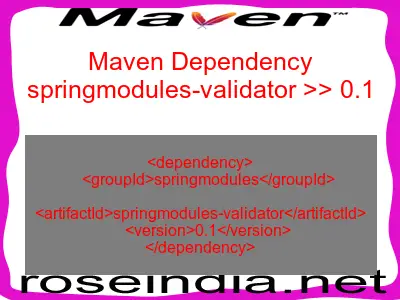 Maven dependency of springmodules-validator version 0.1