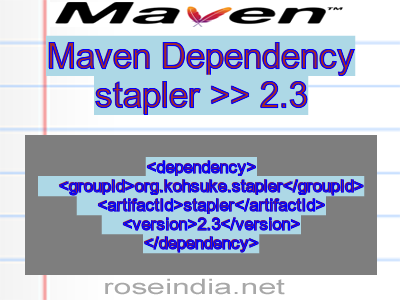 Maven dependency of stapler version 2.3