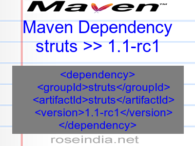 Maven dependency of struts version 1.1-rc1