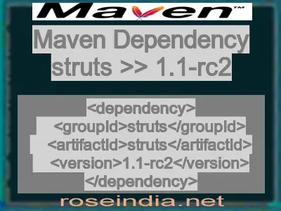 Maven dependency of struts version 1.1-rc2