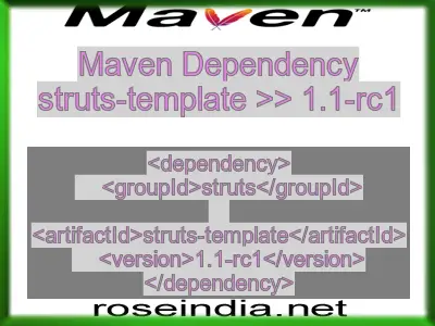 Maven dependency of struts-template version 1.1-rc1