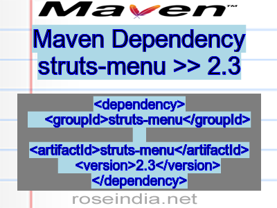 Maven dependency of struts-menu version 2.3