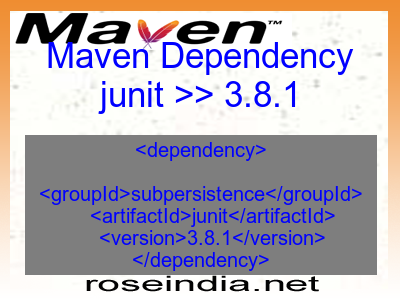 Maven dependency of junit version 3.8.1