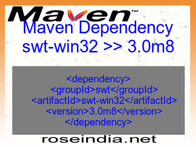 Maven dependency of swt-win32 version 3.0m8