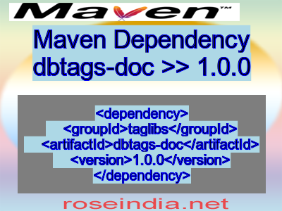 Maven dependency of dbtags-doc version 1.0.0