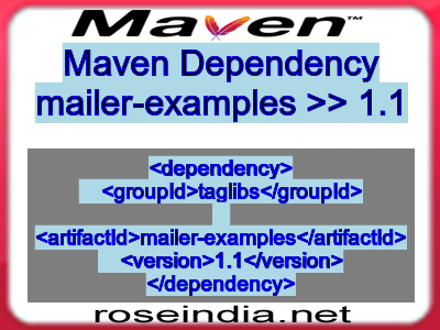 Maven dependency of mailer-examples version 1.1