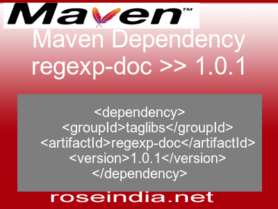 Maven dependency of regexp-doc version 1.0.1