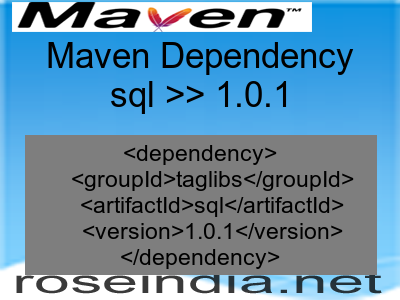 Maven dependency of sql version 1.0.1