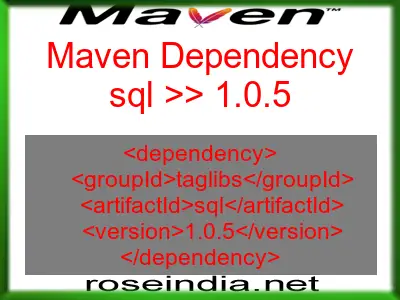 Maven dependency of sql version 1.0.5