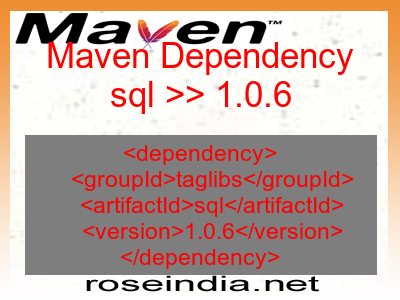 Maven dependency of sql version 1.0.6
