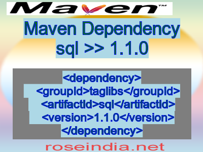 Maven dependency of sql version 1.1.0