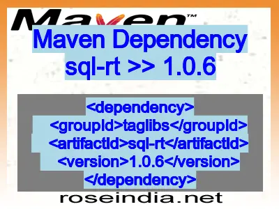 Maven dependency of sql-rt version 1.0.6