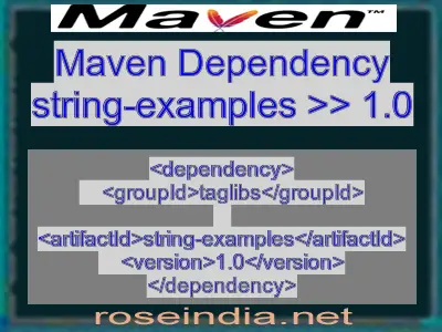 Maven dependency of string-examples version 1.0
