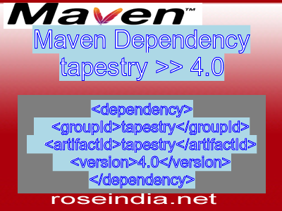 Maven dependency of tapestry version 4.0