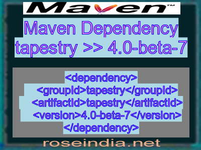 Maven dependency of tapestry version 4.0-beta-7