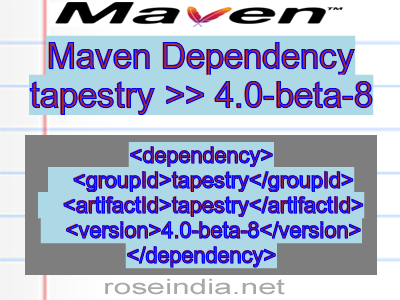 Maven dependency of tapestry version 4.0-beta-8