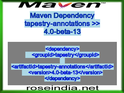 Maven dependency of tapestry-annotations version 4.0-beta-13