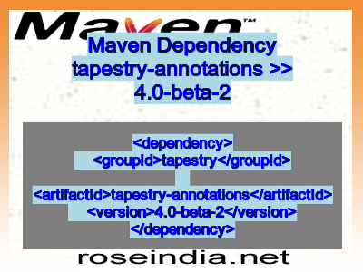 Maven dependency of tapestry-annotations version 4.0-beta-2